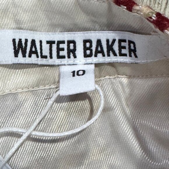 Walter Baker 10 Dora Tweed Shorts Wine Houndstooth Gingham NWT MSRP $198 - Picture 4 of 9